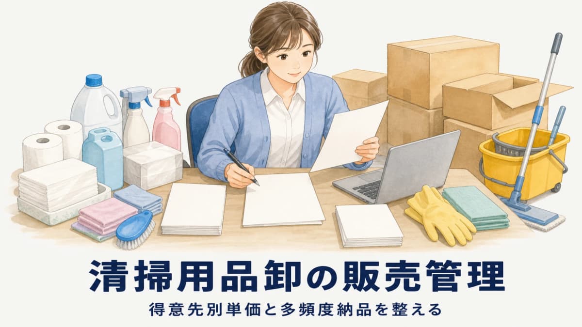 清掃用品卸の販売管理|得意先別単価と多頻度納品を整える