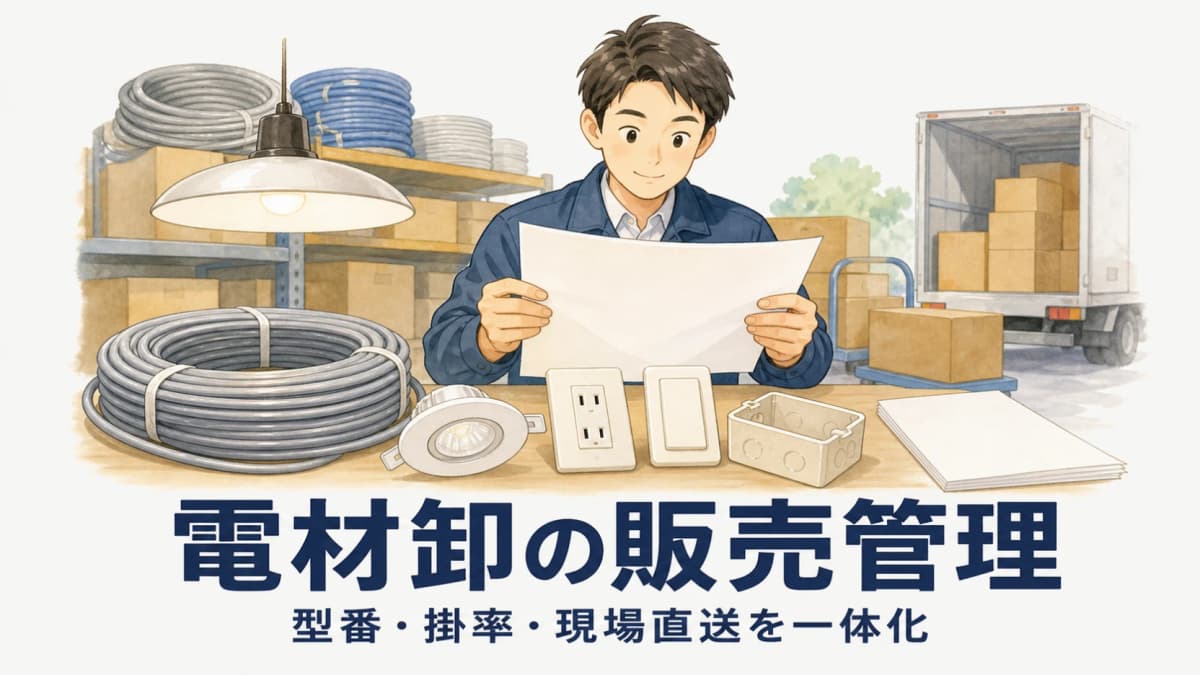 電材卸の販売管理|型番・掛率・現場直送を一体化