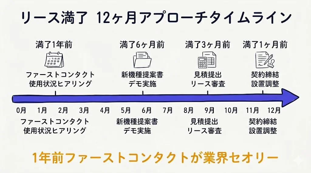 リース満了 12ヶ月アプローチタイムライン