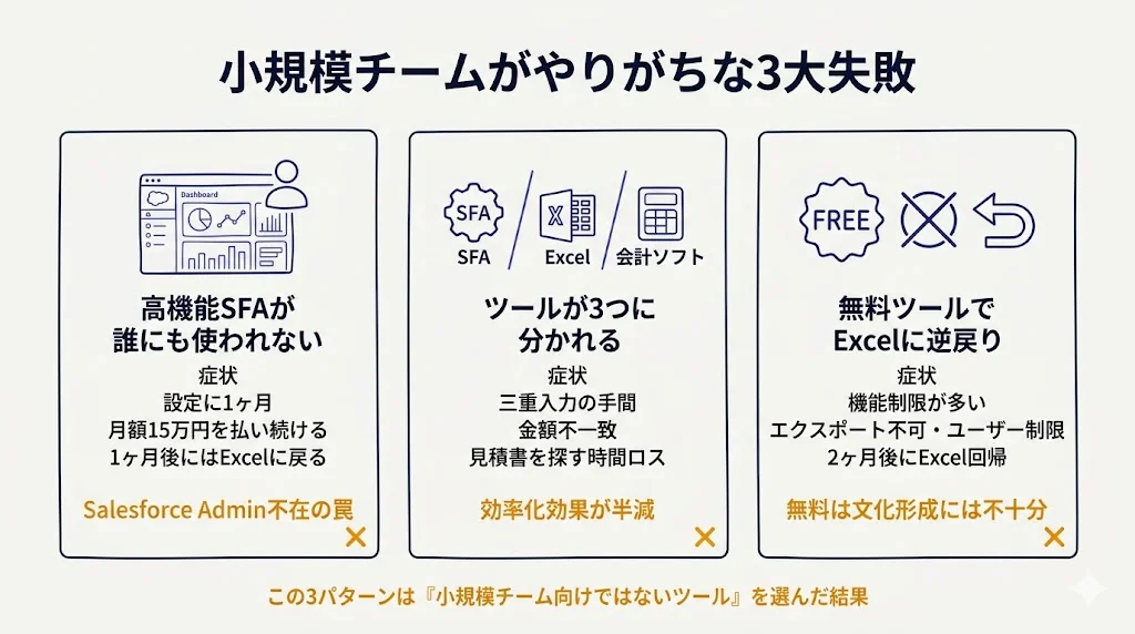 小規模チームがやりがちな3大失敗